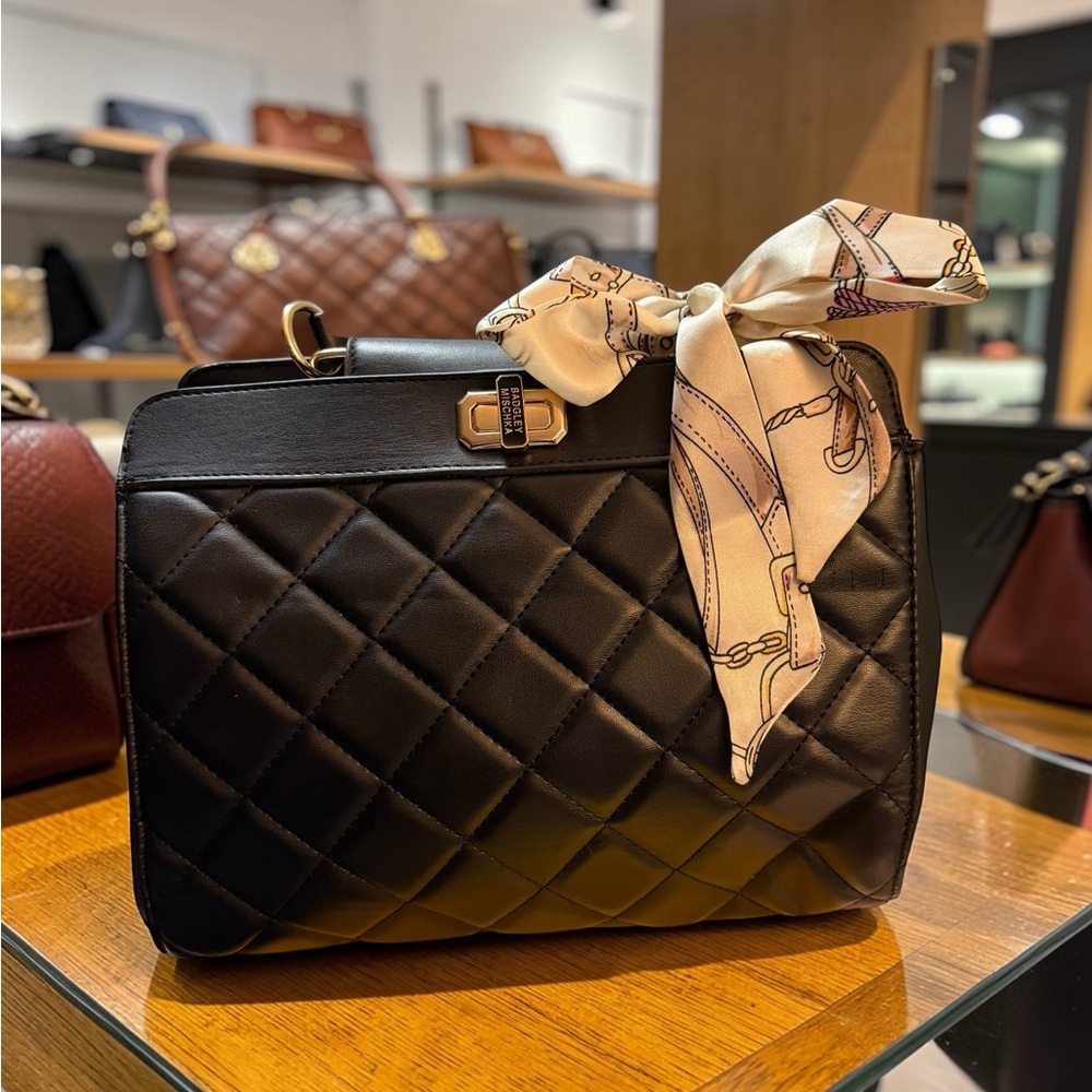Badgley Mischka Black Quilted Crossbody Bag NWOT